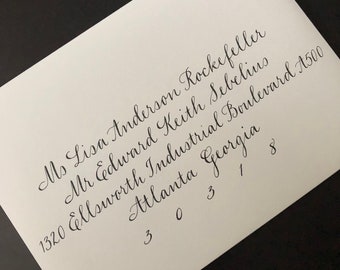 Wedding Calligraphy Envelope Addressing - Escort Cards, Place Cards, Table Numbers and Buffet Cards Also Available - "The Jacqueline Style"