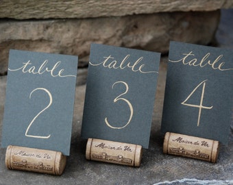 Mini Wedding Table Numbers - Flat 2.5 x 3.5" Cards in Color of Choice with Hand Calligraphy  in Color of Choice - Message Me for a Listing