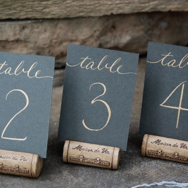 Mini Wedding Table Numbers - Flat 2.5 x 3.5" Cards in Color of Choice with Hand Calligraphy  in Color of Choice - Message Me for a Listing