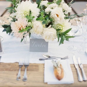 Wedding Table Number - Calligraphy by Hand - Simple, Clean and Classic Minimalist Style - 3.5 x 5&quot; Size - Available in Color of Your Choice