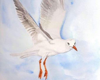 Original Watercolor Seagull
