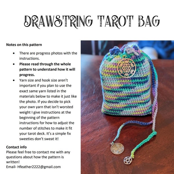 PDF pattern Crochet tarot bag