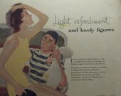 PEPSI COLA AD Original Vintage 1950s Magazine Ad Kitchen Print Cafe Restaurant Decor Ready To Frame Additional Ads Ship Free