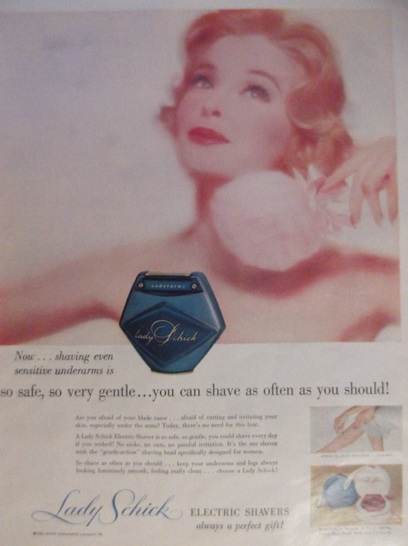 LADY SCHICK RAZOR Original 1950s Magazine Ad Womens Shaver Etsy