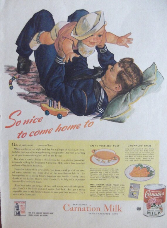 So Nice To Come Home To Carnation Milk Original 1940s Vintage Etsy