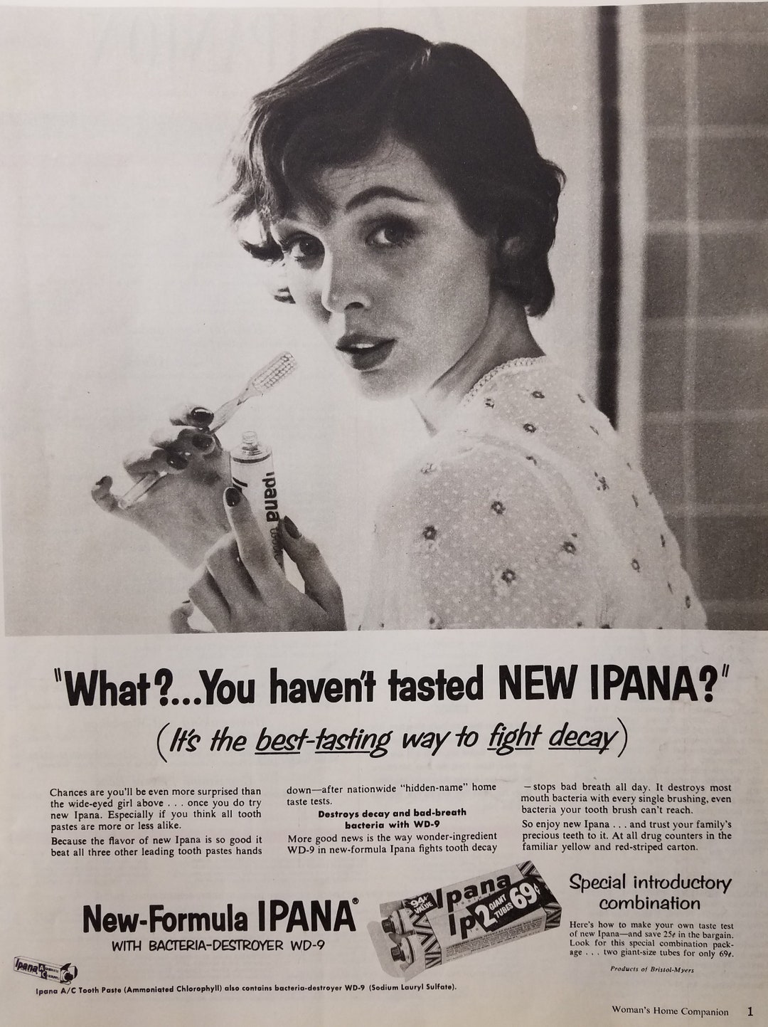 1955 IPANA TOOTHPASTE AD Original Vintage Ad Dental Office Etsy