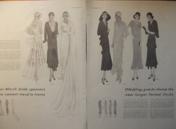 Wedding Dress Pattern Advertisement From 1930 Delineator Etsy