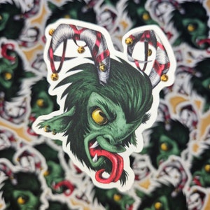 Krampus head vinyl sticker