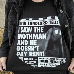 Mothman Weekly World News Parody shirt