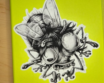 Pegatina de vinilo con dibujo de mosca