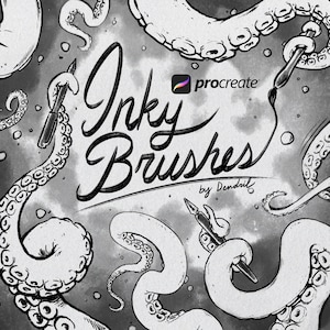 Dendril&#39;s Inky Brushes for Procreate - Ink Fountain Brush Pen [Digital Download]