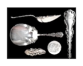 Antique Sterling Silver Louis XV Whiting Cracker Spoon with Monogram