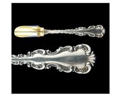 Antique Sterling Silver Louis XV Whiting Stilton Cheese Server with Goldwashed Bowl