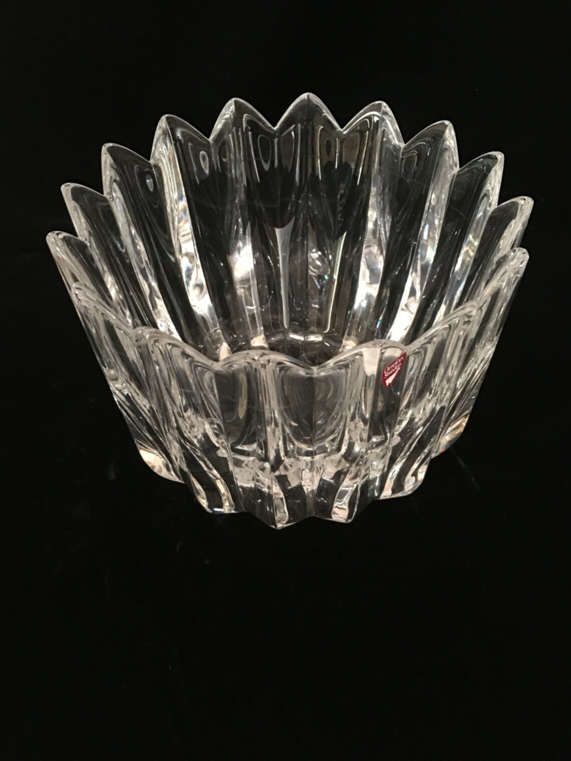 Orrefors Sweden Fleur Pattern 4514 Crystal Art Glass Bowl Etsy