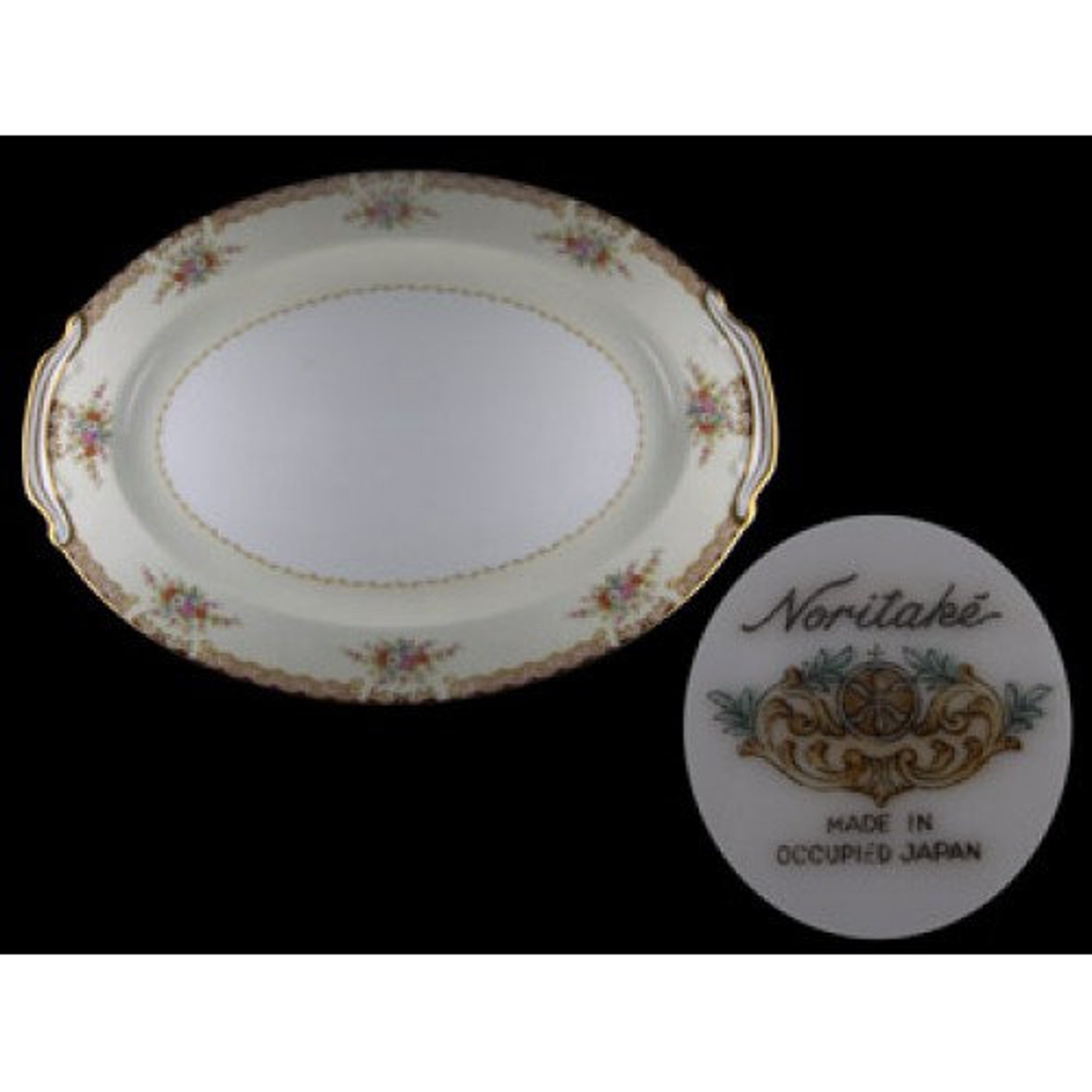 Noritake Mystery Oval Platter Occupied Japan Etsy