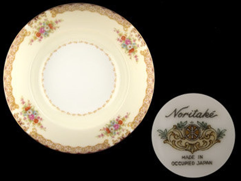 Antique Noritake Mystery Pattern Rimmed Soup Bowl Occupied Etsy