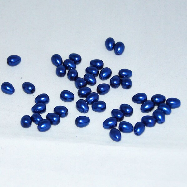 Teardrop Pearl, Glass Bead, Dark Blue Teardrop Pearl