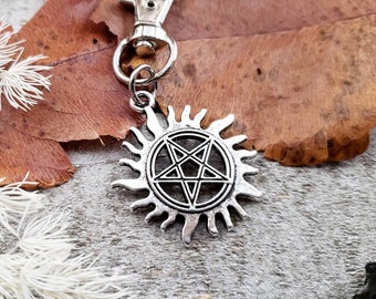 Anti possession charm - supernatural keychain - pentacle charm - supernatural anti possession - bag purse charm - supernatural protection