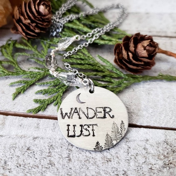 Wanderlust necklace - herkimer diamond jewelry - wanderlust jewelry gift - herkimer diamond necklace - travel jewelry gift