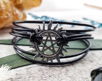 Braccialetto soprannaturale - sigillo anti-possessione - gioielli cosplay soprannaturali - braccialetto pentagramma in argento - gioielli fandom