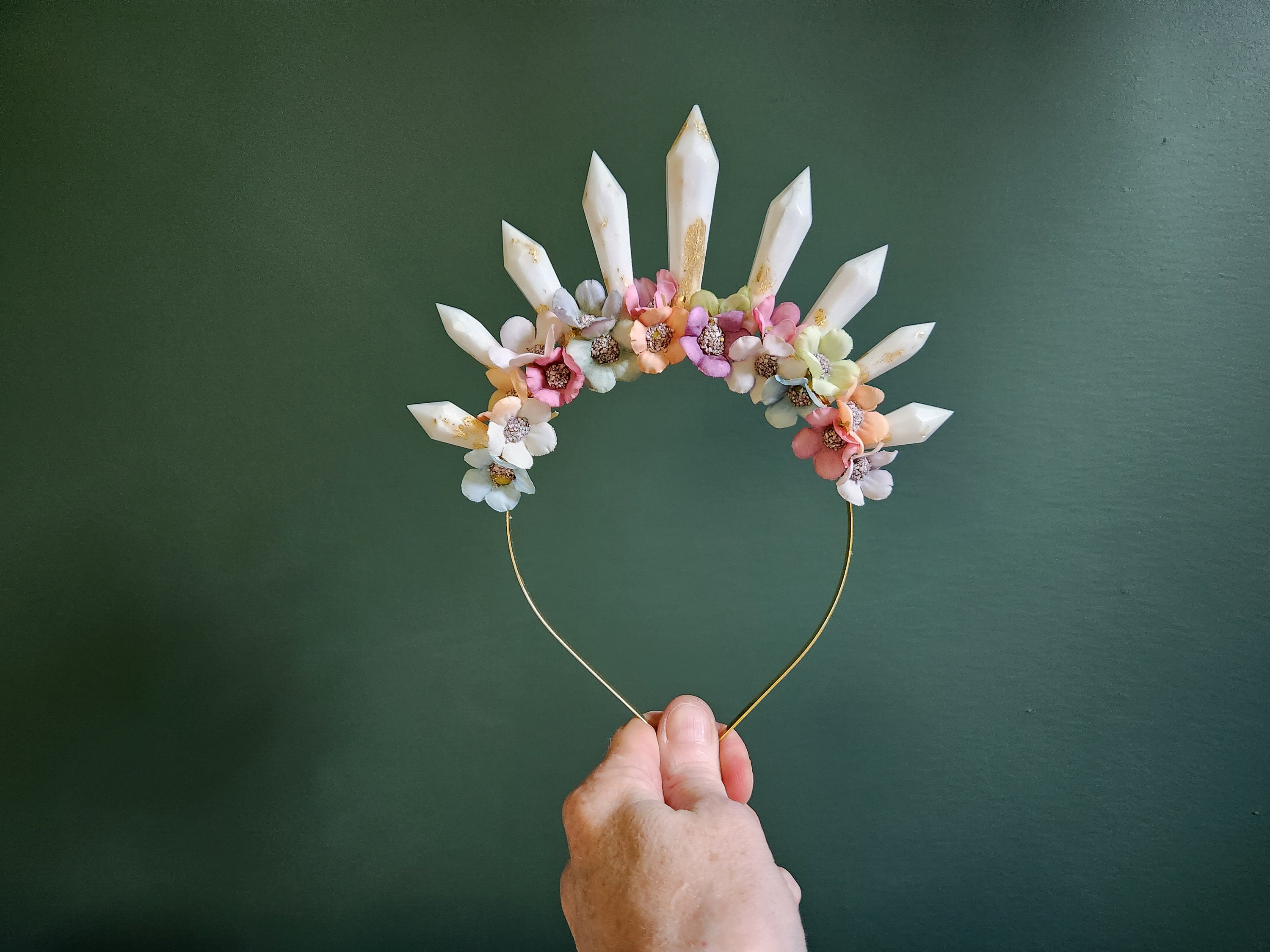 Stunning Handmade Pink Pastel Spring Rose Goddess Flower Crown. Stunning Handmade Colorful/Pastel Spring Rose Goddess Flower  main image 3