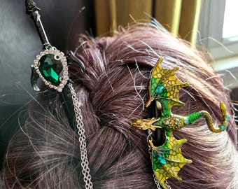 Sword hair stick - dragon hairclip - shield maiden - medieval hair sword - fantasy hair clip - dragon rider - cosplay fantasy hair accessory