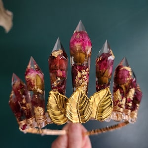 Aphrodite headpiece - rose and gold crown - valentine gift - bridal tiara - gold goddess headpiece - goddess tiara - boho festival headpiece