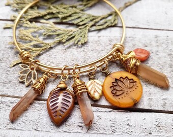 Yoga Charm Bangle Yoga Jewelry Gift Quartz Crystal Bangle