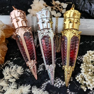 Vampire blood elixir  - goth vial necklace - cosplay jewelry - vampire vial - vial necklace - vampire necklace - plastic goth blood necklace
