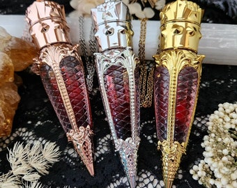 Vampire blood elixir  - goth vial necklace - cosplay jewelry - vampire vial - vial necklace - vampire necklace - plastic goth blood necklace