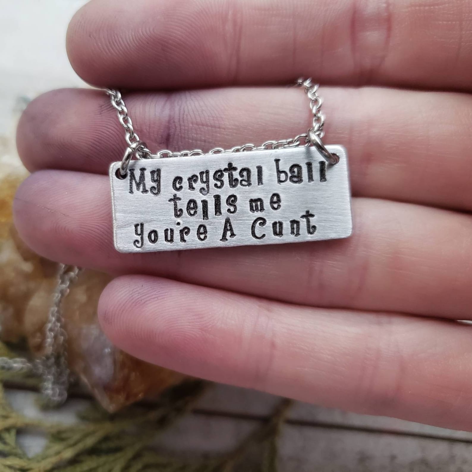 Funny Stamped Jewelry Cunt Necklace Stamped Jewelry My Etsy