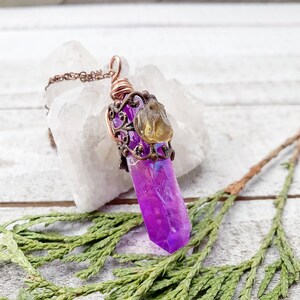 Boho Quartz necklace - aura quartz necklace - quartz crystal - quartz jewelry - quartz crystal necklace - boho jewelry - aura quartz jewelry