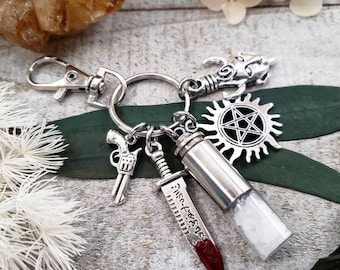 Supernatural keychain - cosplay keychain - supernatural bff keychain - supernatural charm keychain - supernatural bullet