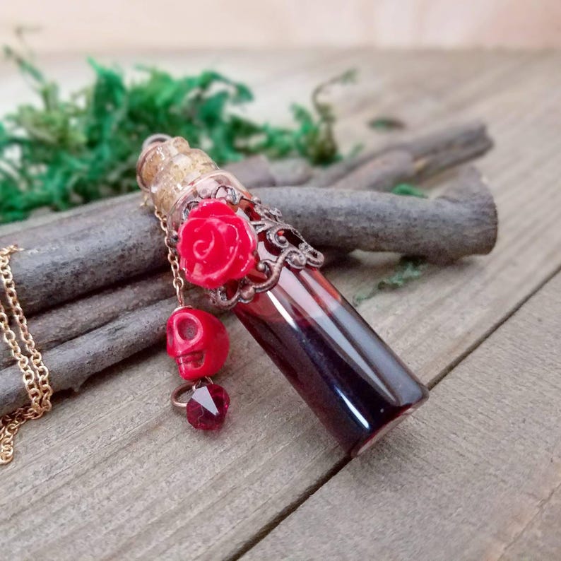Vampire jewelry Blood vial necklace blood vial bottle Etsy