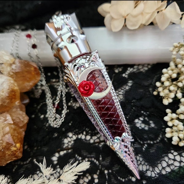 Vampire blood elixir  - goth vial necklace - cosplay jewelry - vampire vial - vial necklace - vampire necklace - goth jewelry - bella morte