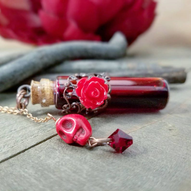 Vampire jewelry Blood vial necklace blood vial bottle Etsy