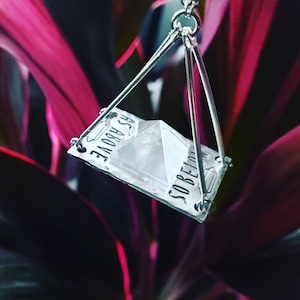 As above so below - witchy car charm - crystal window hanger - car mirror charm - Quartz pyramid - witchy travel protection - witchy gifts
