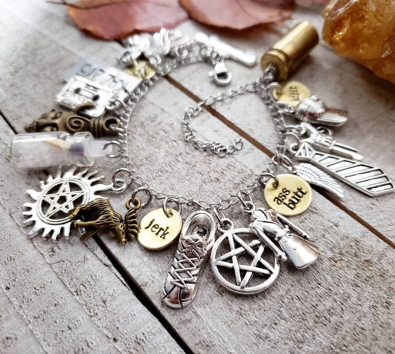 Supernatural Jewelry Supernatural Charm Bracelet Bitch Etsy