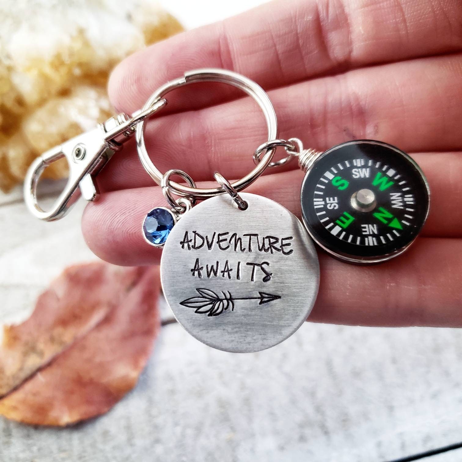 Adventure awaits keychain Travel charm gift wanderlust Etsy