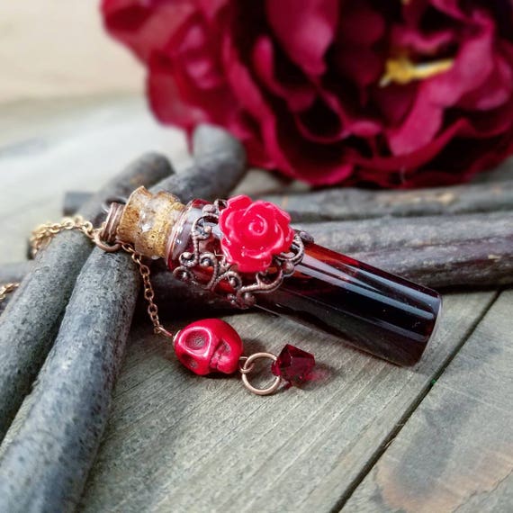Blood necklace blood vial necklace vampire blood blood Etsy