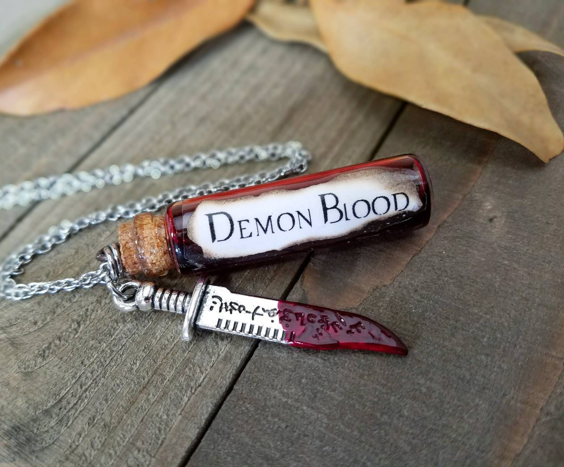 Supernatural jewelry * demon blood necklace * blood vial * supernatural nec...