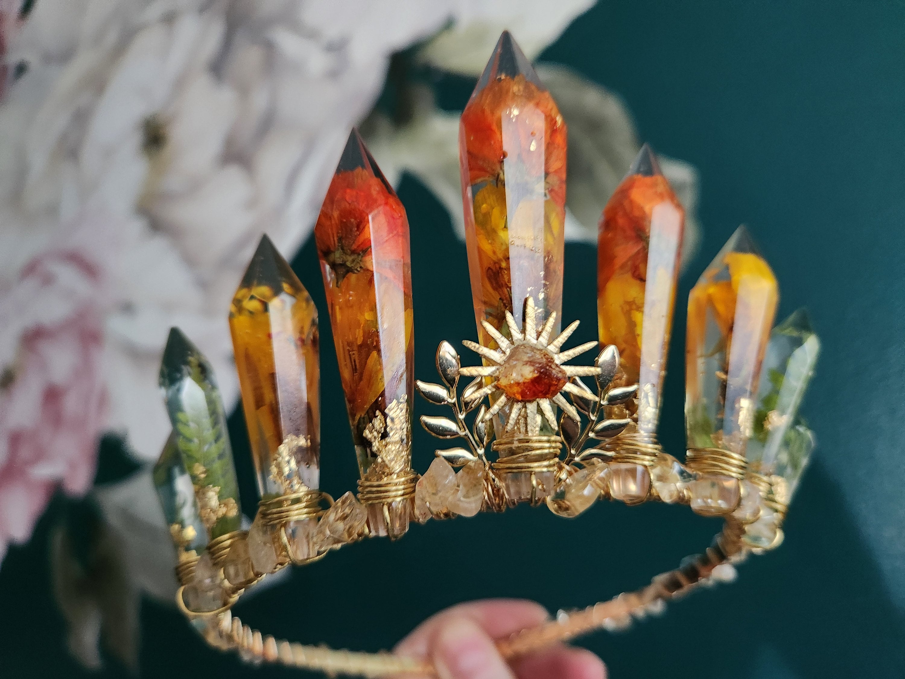 Demeter Crown - Crystal Crown Headpiece - Goddess Demeter 