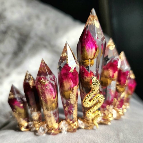 Corona de Afrodita - Serpientes y rosas - Corona de rosas - Tocado bohemio - Corona de cristal - Corona de diosa rosa - Tocado de festival bohemio