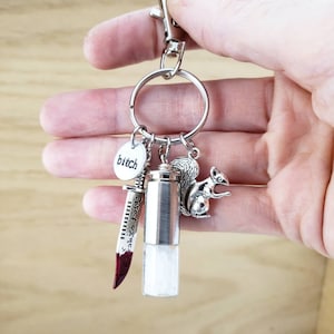 Supernatural bff keychain - supernatural gift for him - supernatural gift best friend - bullet casing keychain - bitch jerk - supernatural image 5