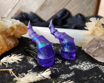 Horn hairclips - monster horn hair clips - ram horns - cosplay horns - monster hairclips - Halloween costume - Halloween accessories