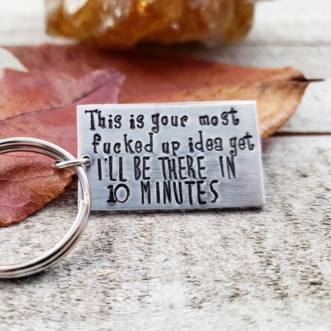 Funny keychain best friend keychain stamped keychain Etsy