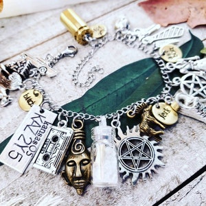 Supernatural jewelry - Supernatural charm bracelet - Bitch Jerk Idjit Assbutt - supernatural charm gifts - fandom jewelry - supernatural bff