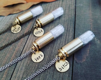Supernatural necklace - supernatural cosplay - bullet necklace gifts - cosplay jewelry - supernatural salt necklace - ghost hunter cosplay