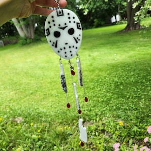 Horror garden hanger - scary garden decor - resin suncatcher - scary home decor - slasher film lover gifts - camp horror - halloween garden