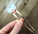 Crystal moon hair pin - celestial hair fork - crystal moon - moon hair pin - opalite hair fork - bridal hair pins - rose gold hair fork 